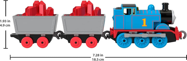 by  Collectible Toy Train, Small Die-Cast Mattel 80Th Engine with Premium Deco & 2 Stock Cars with Red Crystal Cargo