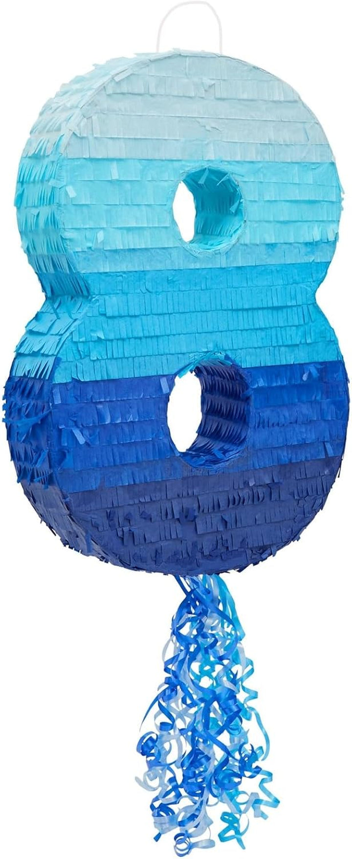 Number 4 Pull String Pinata for Boys 4Th Birthday Party Decorations - Ombre Blue (16.5 X 12 X 3 in 4 Pinata)