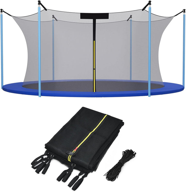 Trampoline Net, Trampoline Enclosure for 8 10 12 14 15 16Ft round Trampoline with Double-Headed Zippers & Buckles, Weather-Resistant Sun-Protective Trampoline Replacement Net