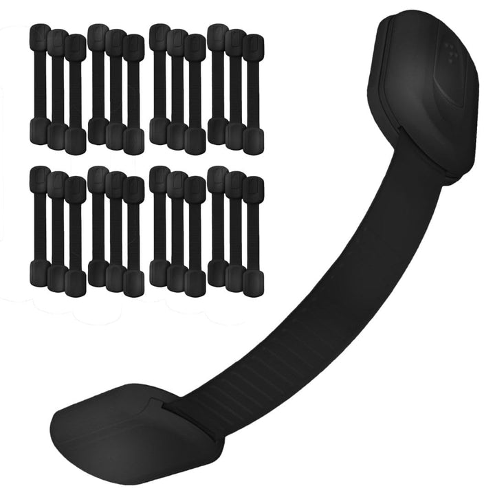3M Adhesive Child Safety Strap Locks by , Baby Latches for Cabinets, Dishwashers, Fridges, Ovens and Trash Cans, Stain Free Toilet Lock (6 Safety Latches)