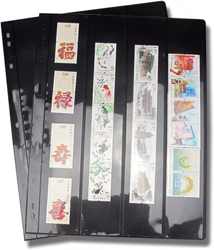 Vario Stamp Pages for Stamp Album Binder, 10 Sheet (20 Page) 1 Row Pages for Stamp Collectors, Professional Pack (1 Row)