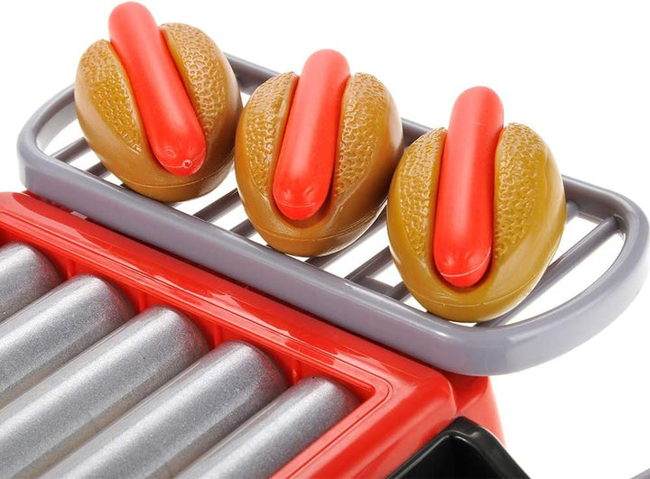 Hot Dog Roller Grill Play Set - Electric Stove Toy with Light & Sound | Pretend Play Kitchen Appliance for Kids | Fun Barbecue Food Toy for Toddlers