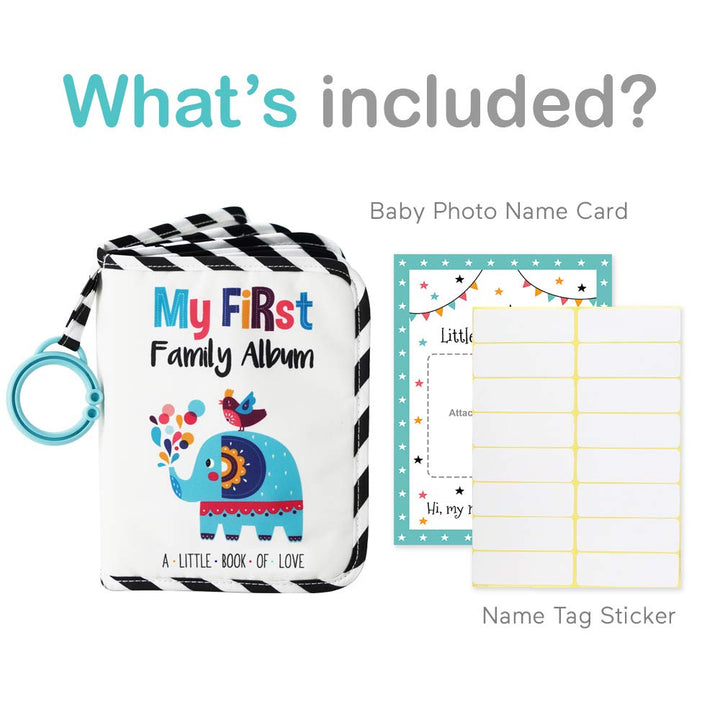 ™ Baby'S My First Family Album | Soft Photo Cloth Book Gift Set for Newborn Toddler & Kids (Elephant)
