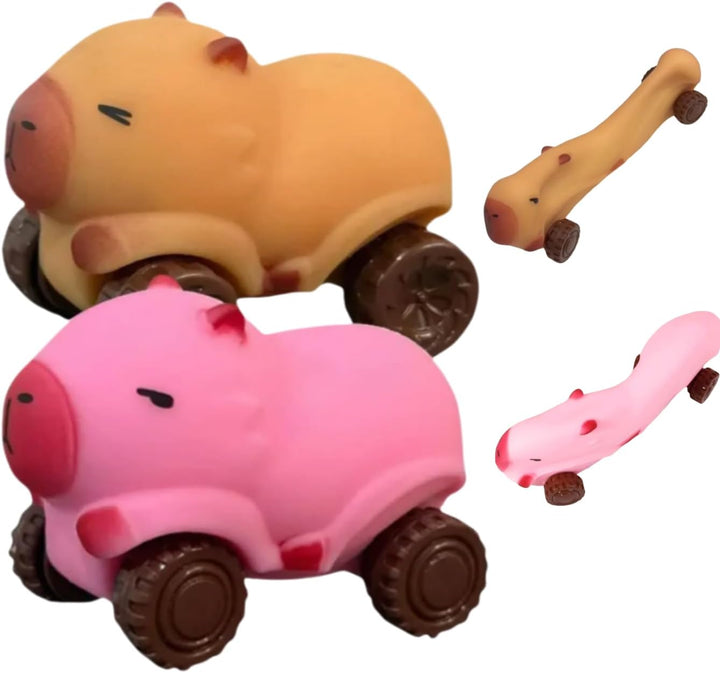Creative Decompression Scooter Capybara Lala Fancy Special Wheeled Sand-Loading Four-Wheeled Vehicle Deformation Capybara Toy (2Pk)