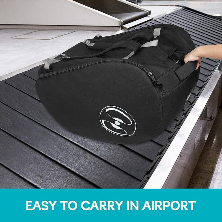 Padded Car Seat Travel Bag for Airplane, Compatible with Doona Car Seat Stroller, Infant Car Seat Bags with Lockable Zipper, Foldable Gate Check Stroller Bag Backpack for Baby Travel