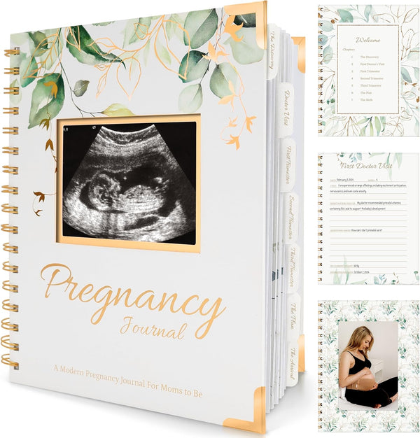 Pregnancy Journal for First Time Moms Gifts - 90 Pages Hardcover Pregnancy Memory Book, Beautiful & Cute Baby Book Keepsake, Ultrasound Baby Scrapbook, Mom to Be Gift (Alpine)