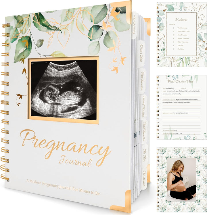 Pregnancy Journal for First Time Moms Gifts - 90 Pages Hardcover Pregnancy Memory Book, Beautiful & Cute Baby Book Keepsake, Ultrasound Baby Scrapbook, Mom to Be Gift (Alpine)