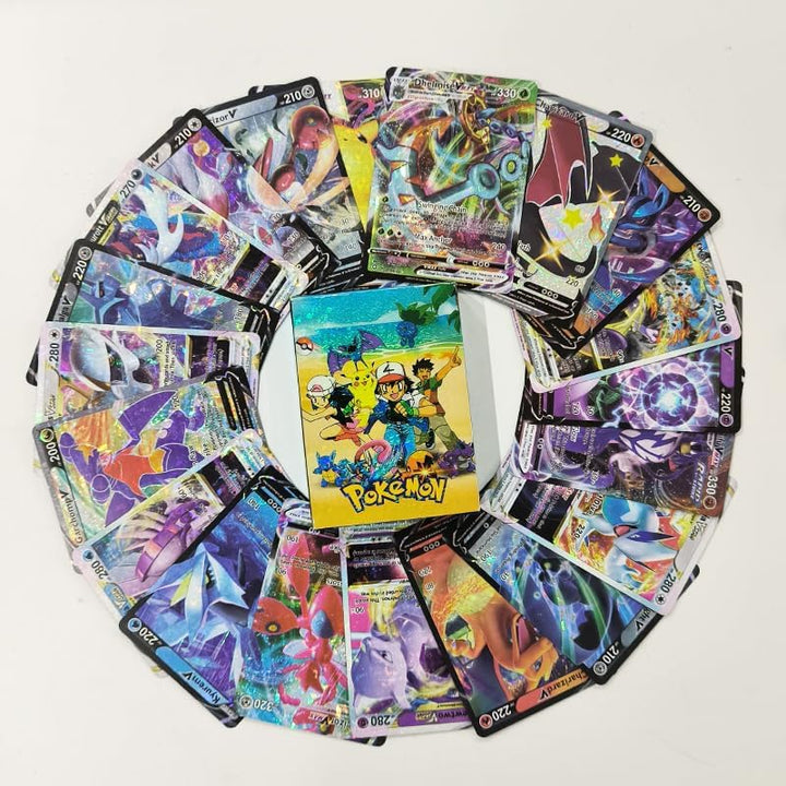 55 PCS Diamond Foil Battle Cards – Rare V, GX, VMAX Styles – No Duplicates – Premium Trading Card Set – Gift for Kids & Collectors – Compatible Game Cards