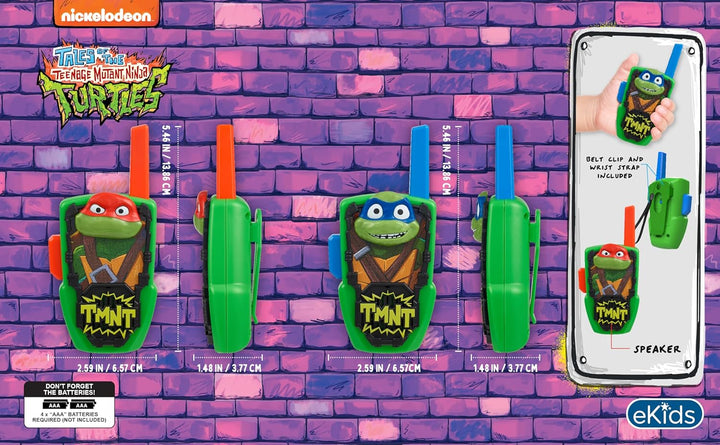 Teenage Mutant Ninja Turtles Toy Walkie Talkies for Kids, Static Free Indoor and Outdoor Toys for Boys, Designed for Fans of Ninja Turtles Toys