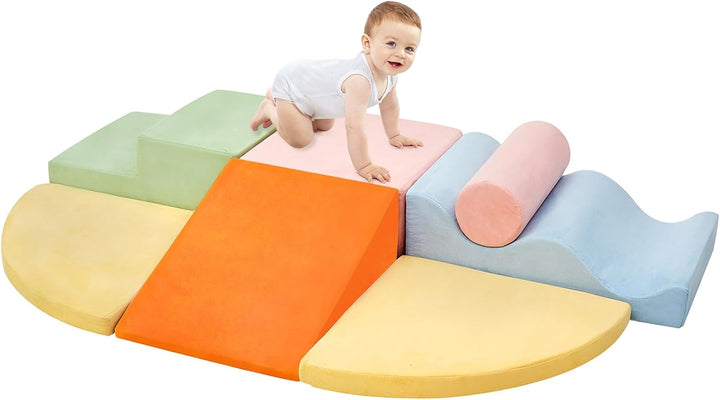 Climbing Toys for Toddlers, Toddler Climbing Toys Indoor, 7-Piece Soft Foam Climbing Blocks Set, Toddler Playtime Corner Climber Indoor Foam Play Gym for Climbing Crawling and Sliding