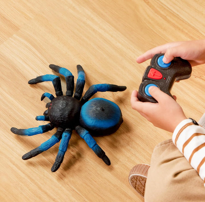 – Remote Control Tarantula for Kids with LED Eyes – Realistic Spider Toy with Moving Legs, Fast Speed & 360° Spin – Blue RC Animal for Boys & Girls 6+ Years