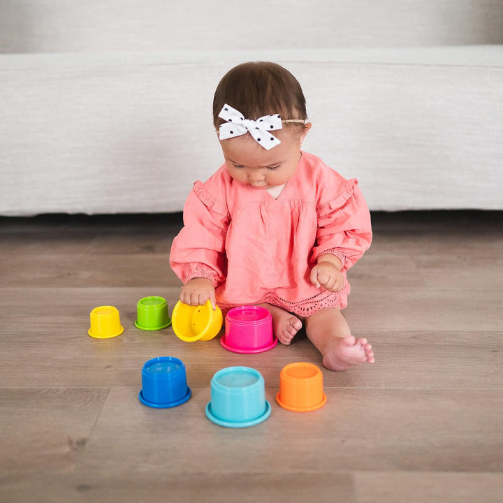 Stack & Count Stacking Cups - Colorful Baby Stacking Water Toys Set - Stackable Cups for Learning - Baby Bath Toys - Toddler Water Table Toys - 8 Count