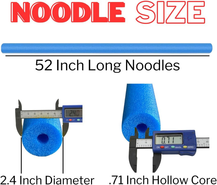 Pool Noodles,  5 Pack of 52 Inch Hollow Foam Swim Noodles, Bright Foam Noodles for Swimming, Floating and Craft Projects