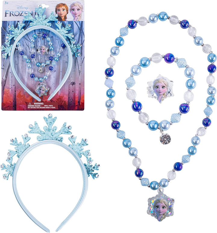 Frozen Princess Dress up Accessory Set - Jewelry Set - Princess Elsa Tiara Set - Giftable Box - Birthday Gifts for Girls - Holidays Gift - Girl Toys Dress up Kit - Ages 3+