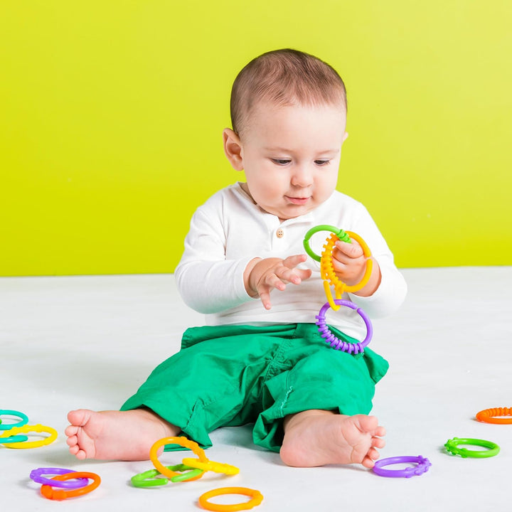 Lots of Links Rings Toys for Stroller or Carrier Seat, Bpa-Free, Ages 0 Months Plus, Multicolor, 24 Count