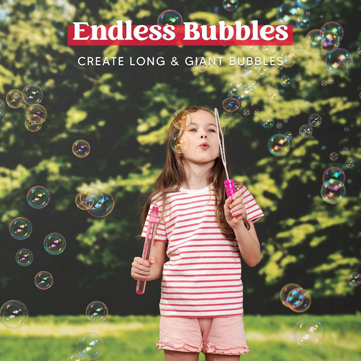 14.6’’ Big Bubble Wands for Kids, 6 PCS Bubble Wand with Refill Solution for Summer Toy Party Favor, Outdoors Toy Activity, Easter Basket Stuffers, Birthday Gift