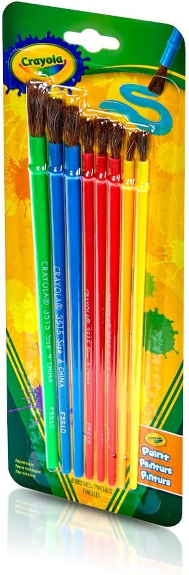 Kids Paint Brush Set (8Ct), Painting Supplies for Kids, Assorted Sizes, Kids Arts & Crafts Supplies for Elementary & Preschool