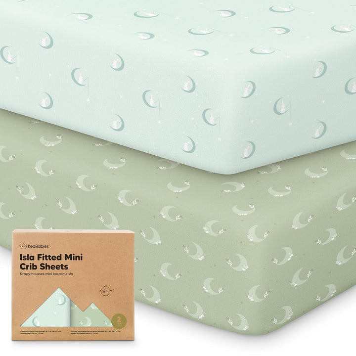 Pack and Play Sheets Fitted - 2-Pack Mini Crib Sheets for Pack N Play Mattress 38X26, Soft & Cozy, Neutral Toddler Playard Bedding, Snug Fitted Mini Baby Crib Mattress Cover Boy, Girl (Butterflies)