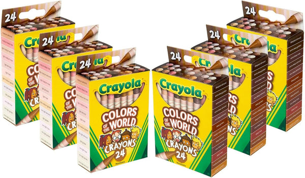 Bulk Crayon Set, Colors of the World, Multicultural Crayons, School Supplies, 6 Sets of 24 Colors