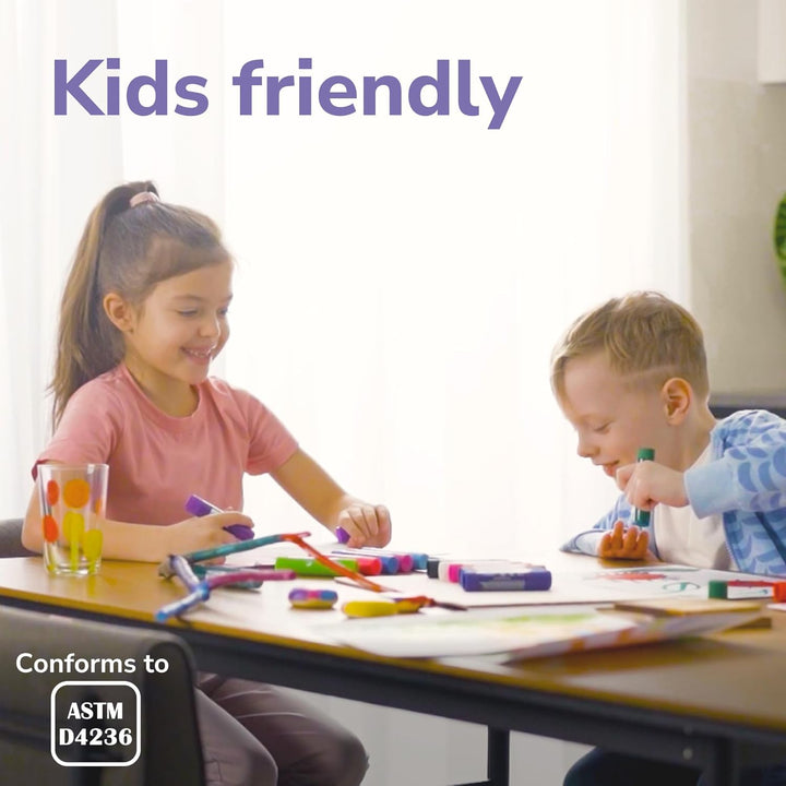 Tempera Paint Sticks - 12 Colors Kids Paints - Non-Toxic Washable Paint Sticks for Kids - Mess Free Quick Drying Art Supplies for Toddlers