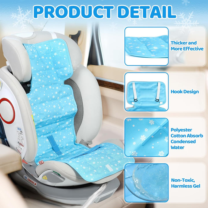Car Seat Cooling Pad with Insulated Bag, Car Seat Cooler for Babies Toddler Kids Infant, Portable Car Cooling Seat Pad for Hot Summer to Keep Baby Comfortable
