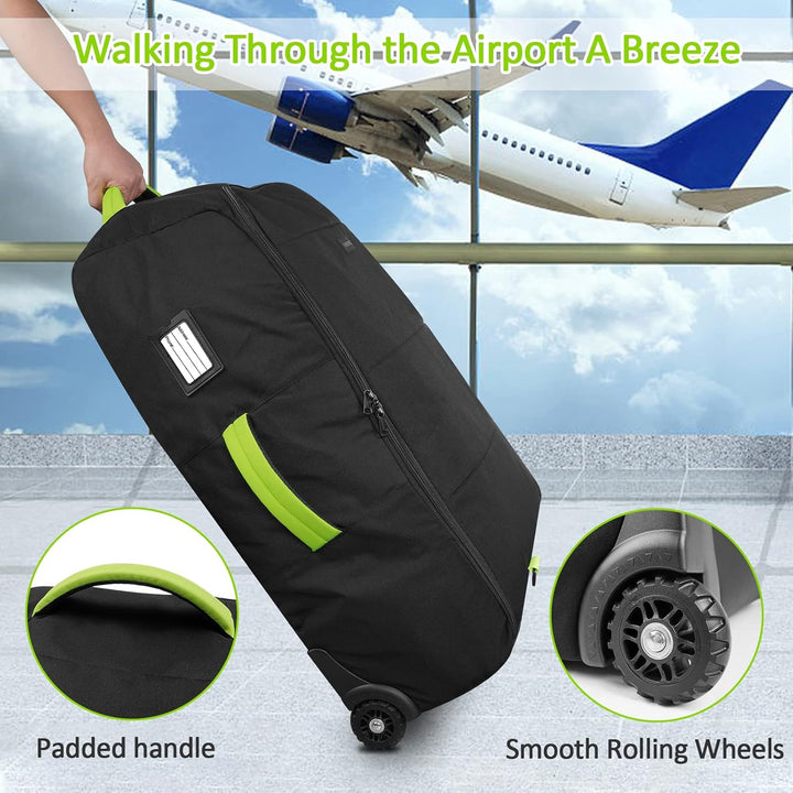 Padded Stroller Travel Bag with Wheels for Airplane Fit for Nuna Mixx Next, Triv Next and Triv Lx, Gate Check Stroller Bag with Inner Wheel Pocket, Stroller Cover for Airplane Travel