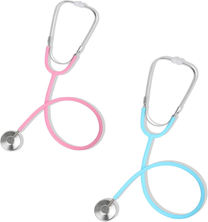 Kids Stethoscope Toy, 2 Pack Real Working Stethoscope Toy for Toddler 3 4 5, Doctor Play Set for Role Play, Medical Pretend Playset for Boys Girls Birthday (Blue and Pink)