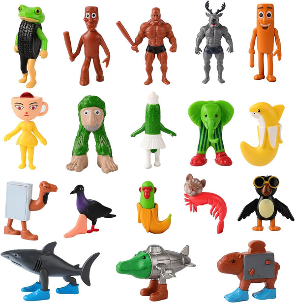 Italian Brainrot Action Figures,Tralalero Tralala Action Figures,Tung Tung Tung Sahur, BRR BRR Patapim & More Decor for Game Fans Office Room Decor Toppers (18PCS)