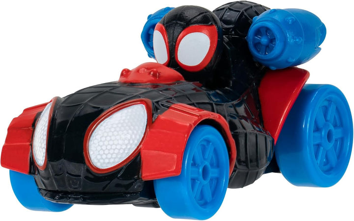 Marvel Spidey and Friends 4-Pack Die-Cast Vehicles - Includes Spidey, Ghost-Spider, Black Panther, Miles Morales - Superhero Toys for Kids 3+