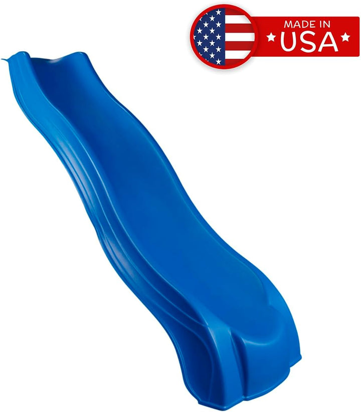 9' Alpine Wave Slide Plastic Slide Attachment for 5 Foot Deck Heights- for Outdoor Swing Sets and Playhouses, Blue
