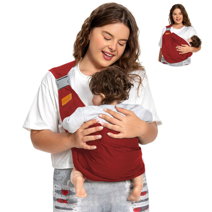 Baby Sling Carrier, Baby Carrier Newborn to Toddler(7-45Lbs), Toddler Carrier with Safety Buckle, One Shoulder Adjustable Shoulder Strap, One Size Fits All, Grey