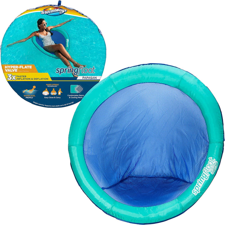Spring Float Premium Papasan Pool Lounger, Inflatable Pool Floats Adult with Fast Inflation for Ages 15 & Up