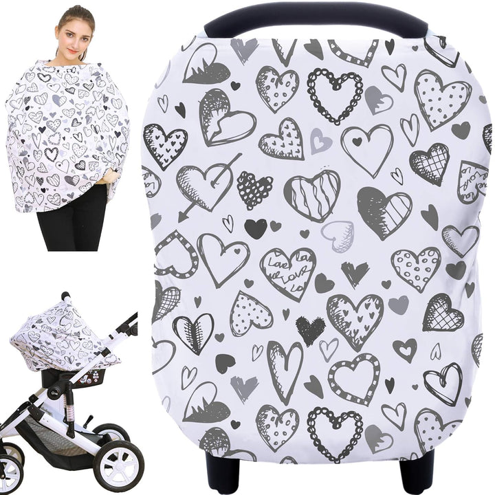 Car Seat Canopy Breastfeeding Cover - Multi Use Baby Stroller and Carseat Cover, Breastfeeding Covers, Boys and Girls Shower Gifts (Classical Arrows)