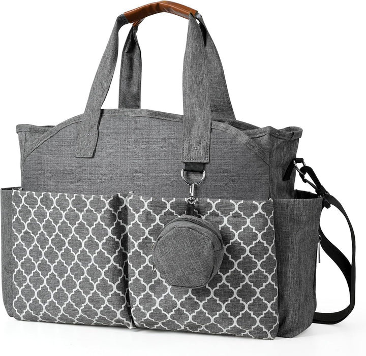 Diaper Bag Tote,Large Mommy Bag for Hospital,With Pacifier Case,Baby Bags with Shoulder Strap,Travel Diaper Tote