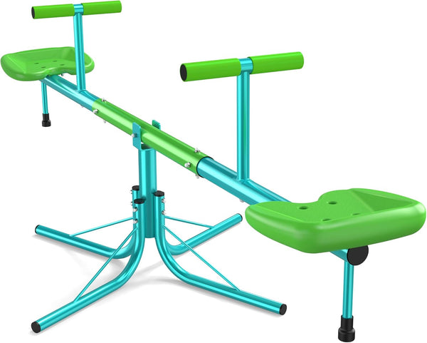 Teeter Totter,360Lbs Sit and Spin Seesaw,Heavy-Duty 360°Rotating,Kids Outdoor Toys for Ages 3-9 with ASTM Safety Certified