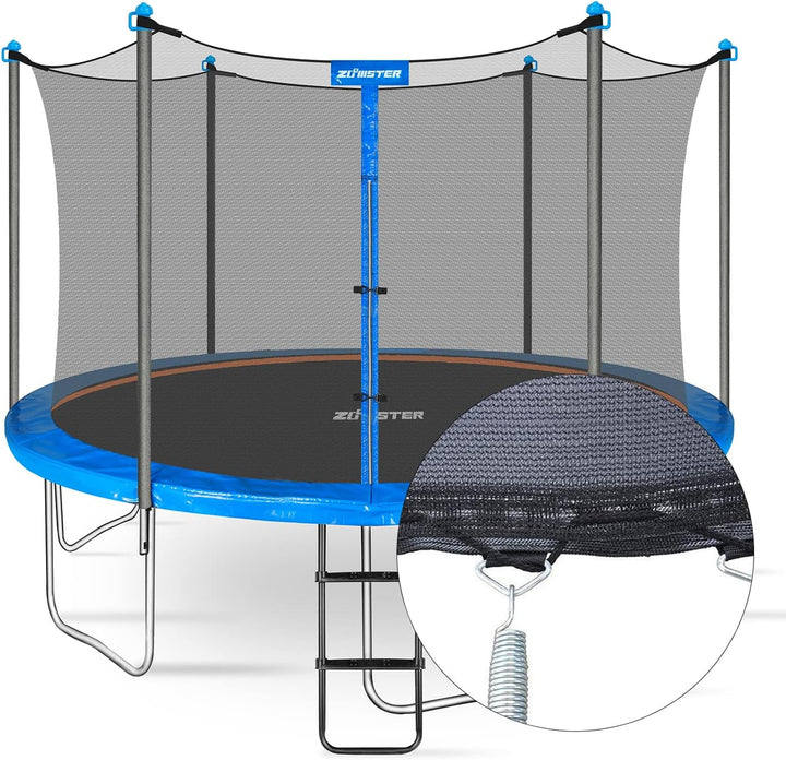 14FT Trampoline Enclosure Net with Universal Trampoline Replacement Enclosure Poles and Hardware (Only Fit for 14FT Trampoline with 6 Poles)