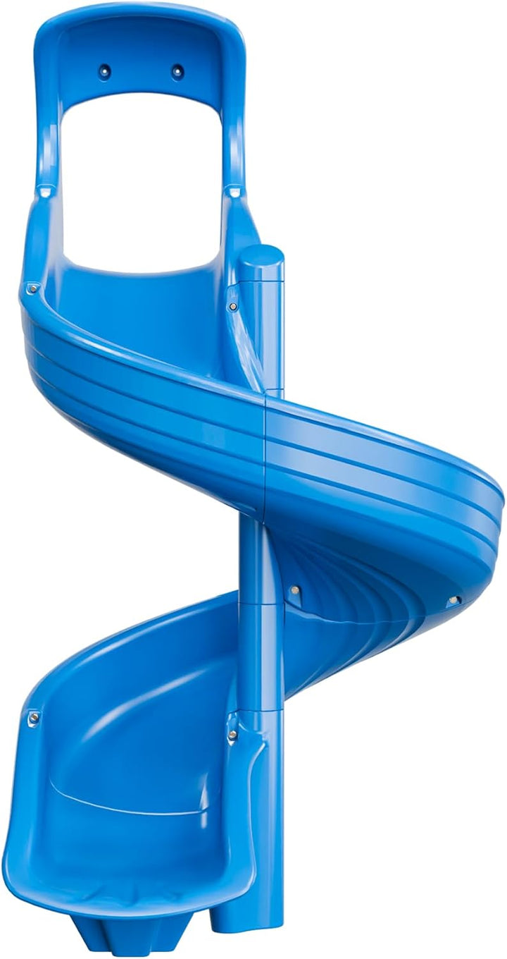 Playground Slide for Kids - Big Spiral Outdoor Slide Attachment for Treehouse or Deck - Plastic Playset Slide for Playground or Backyard with Open Twisty Design - Exit Right - 5 Ft - Gray