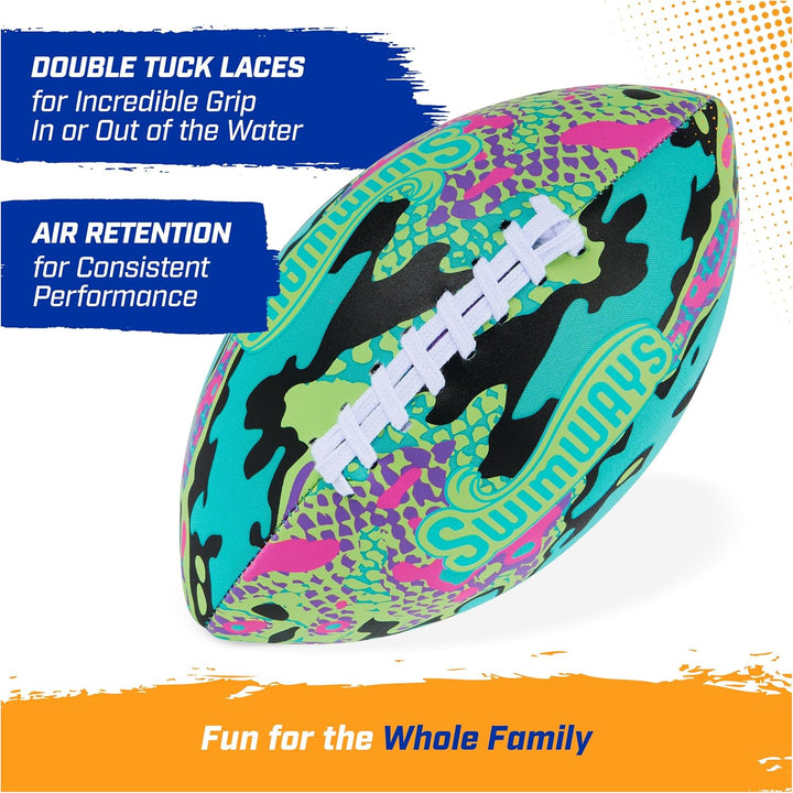 Hydro Waterproof Football, Outdoor Games for Adults and Kids, Swimming Pool Accessories and Pool Party Games,9.25 Inches, Green