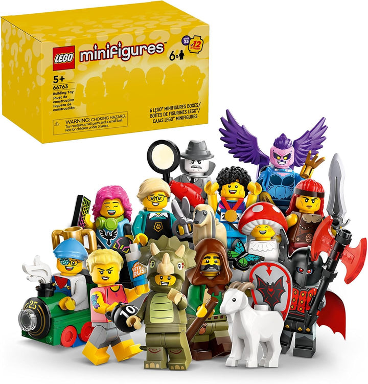 Minifigures Series 25 6 Pack, Mystery Blind Box, Includes 6 Surprise Minifigures, Collectible Gift for Boys, Girls and Kids Ages 5 and Up, 66763