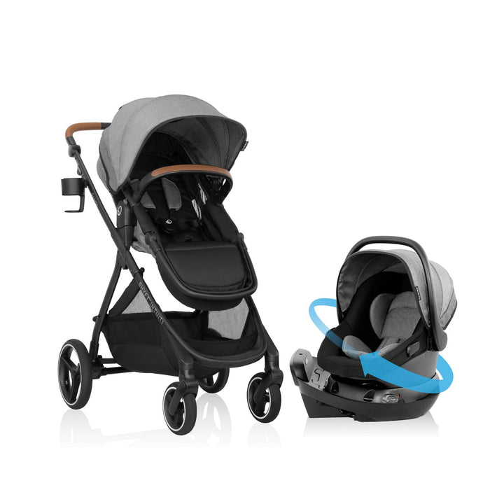 Shyft Intuiti Travel System with Revolve180 Litemax NXT Rotational Infant Car Seat (Fossil Gray)