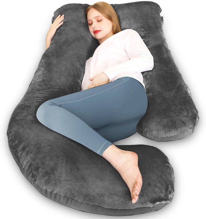 Pregnancy Pillow, U Shaped Full Body Maternity Pillow 58 Inch, Pregnant Women Must Haves Pregnancy Pillows for Sleeping with Removable Cover