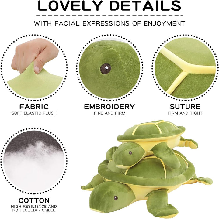 28 Inch Big Green Sea Turtle Stuffed Animals Giant Soft Plush Toys, Large Ocean Turtle Plushies Body Pillow, Gifts for Kid Boys, Girls, Girlfriend, Birthday, Easter