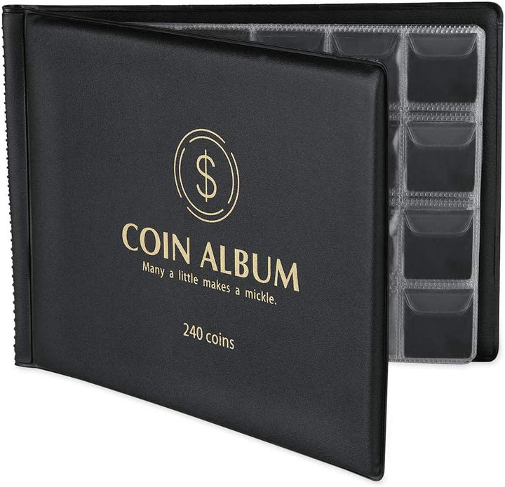 Coin Collection Holder Album for Collectors, 240 Pockets Coin Collection Book Office Supplies