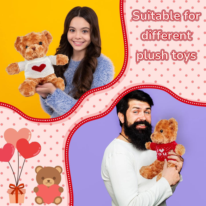 5 Pcs Bear Doll Clothes Cute Stuffed Animal Clothing Accessories Cotton Plush Toy Clothes Bear Sweater Outfit Fit Most 14 - 18 Inch Bears Animal Plush Dolls Valentine Gifts