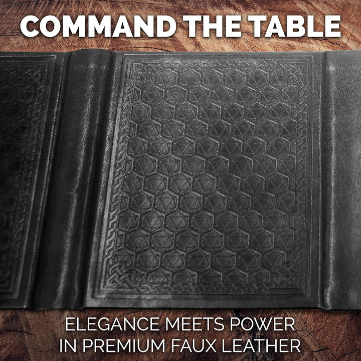 Miniature DM Screen - 6-Panel Faux Leather Mini Dungeon Master Screen for Ttrpgs, Compact Dnd DM Screen for Better Player Connection & Immersive Tabletop RPG Sessions with Low-Profile Design