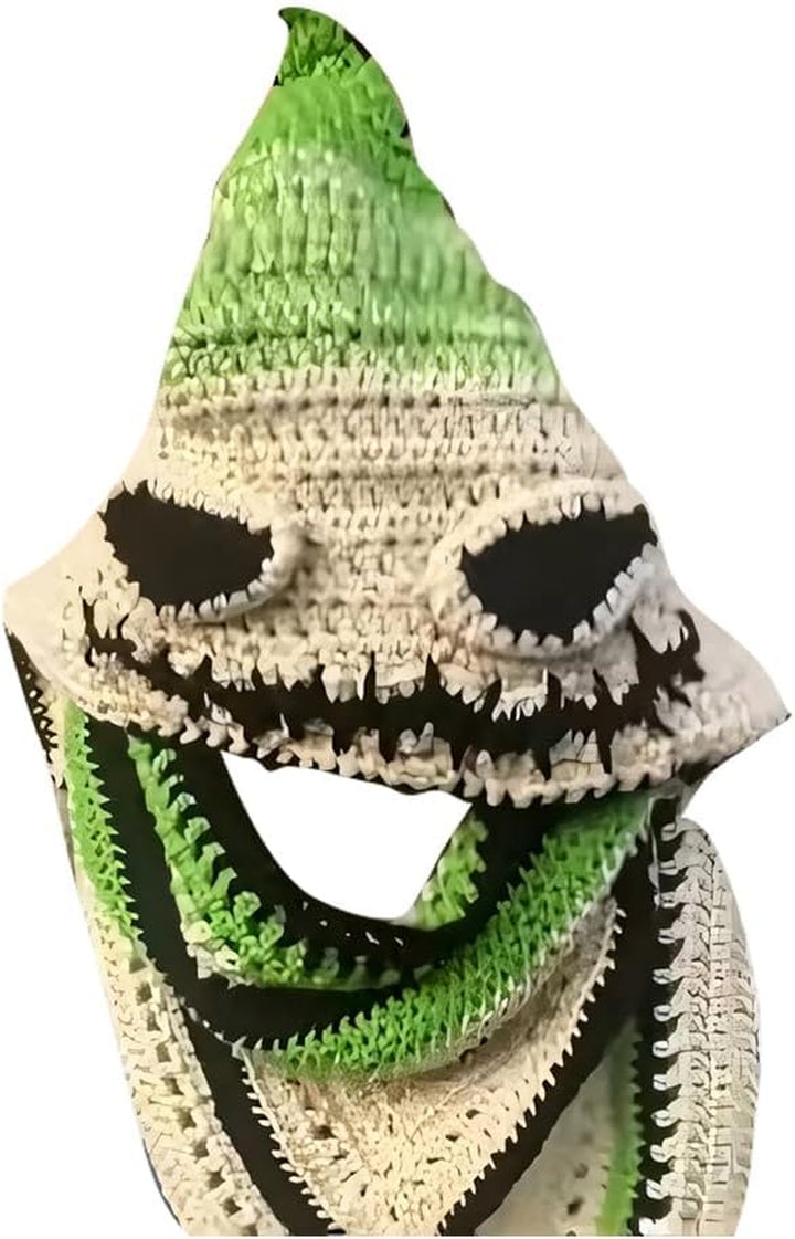 Burlap Chap Crochet Hood, Crochet Halloween Headdress, Hooded Scarf, Party Cosplay Costume