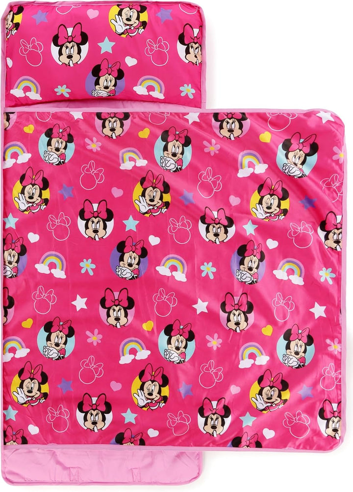 Toddler Nap Mat with Built-In Pillow and Blanket - Soft 46 X 20-Inch Microfiber Kids Sleeping Bag for School or Sleepover, Blue - Spidey & His Amazing Friends