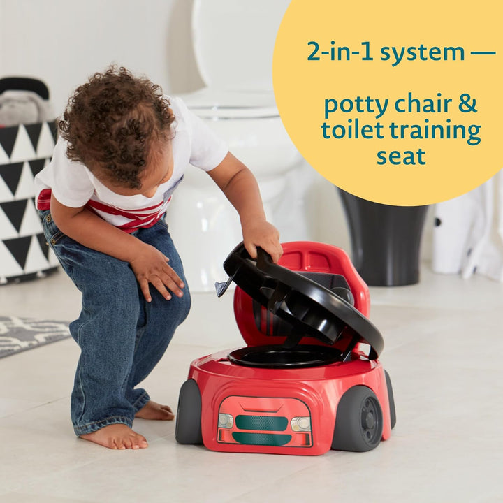 Training Wheels Racer Potty Training Toilet - Race Car Training Potty - Includes Detachable Toddler Toilet Seat and Kids Potty - Ages 18 Months and Up