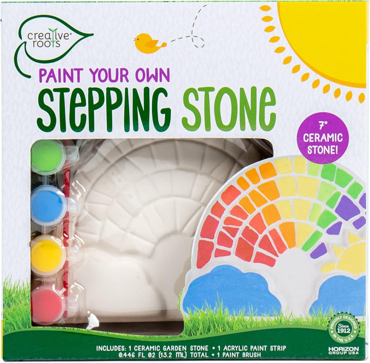 Mosaic Turtle DIY Stepping Stone Kit, Includes Ceramic Stone & 6 Vibrant Paints for Kids Ages 8+