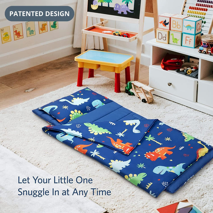 Extra Large Toddler Nap Mat by , Toddler Sleeping Bag with Removable Pillow, Measures 53 X 21 X 1.5 Inches, Sleeping Mat, Ideal for Daycare and Preschool Kindergarten